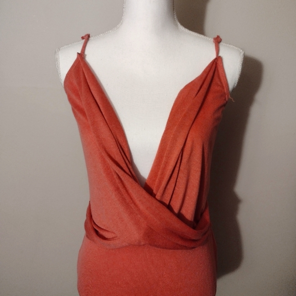 Shein Large Coral Lowcut Bodysuit